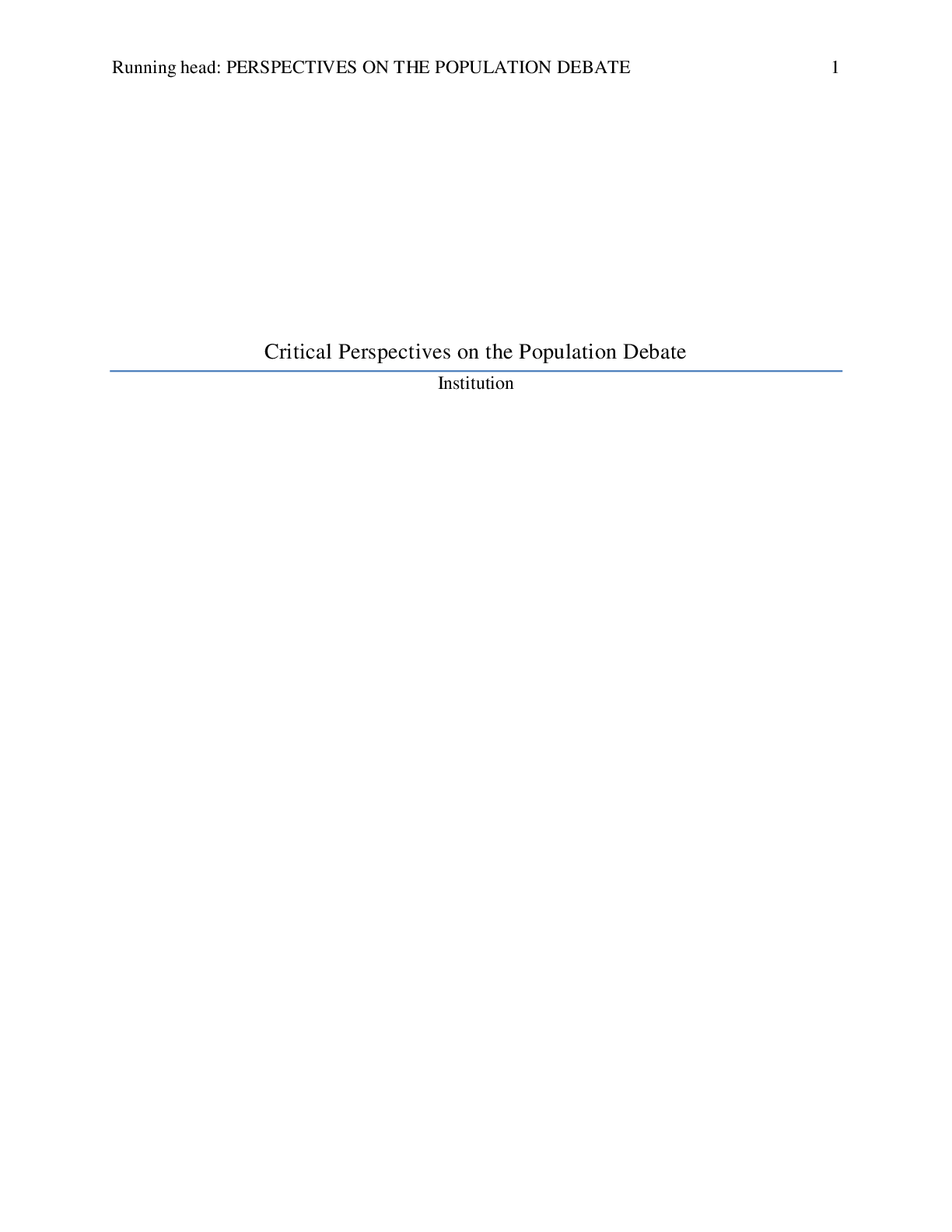 Preview image for Critical Perspectives on the Population Debate